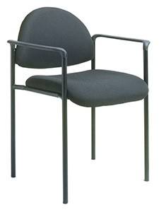 B9501BK: Guest Stacking Chair with Arm in Black