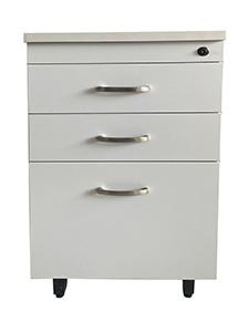 GZPL08GY: Three Drawer Filing Cabinet With Feet or Wheels