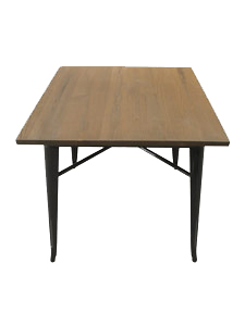 PM1225TWBK: Metal Table with Wooden Top Classic Style