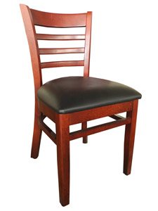 PM14: Wood Chair with Vinyl Seat Cushion