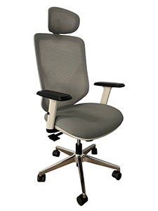 PM9407GY: Gray Mesh Task Chair with open breathable back