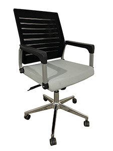 PM9811: Mesh back task chair in black and grey color
