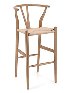 PMHW033S: Solid wood Y-shape arm wishbone stool